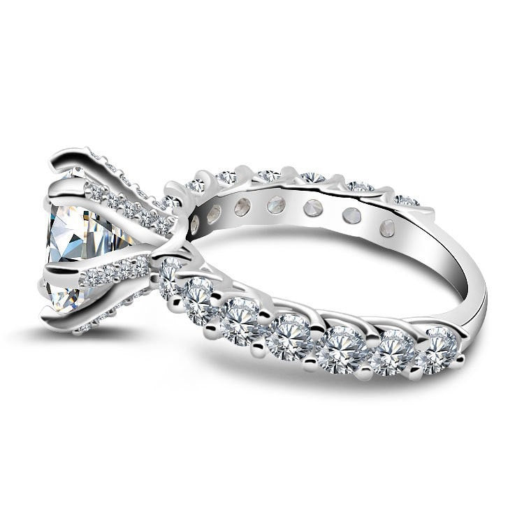 "Adele" 2ct/3ct runder Moissanit-Ehering S925