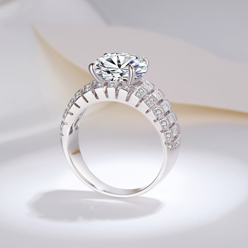 "Gia" 5ct Round Cut Moissanite Ring
