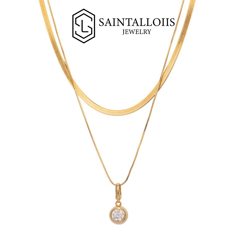"Saskia" 1ct Round Cut Moissanite Necklace
