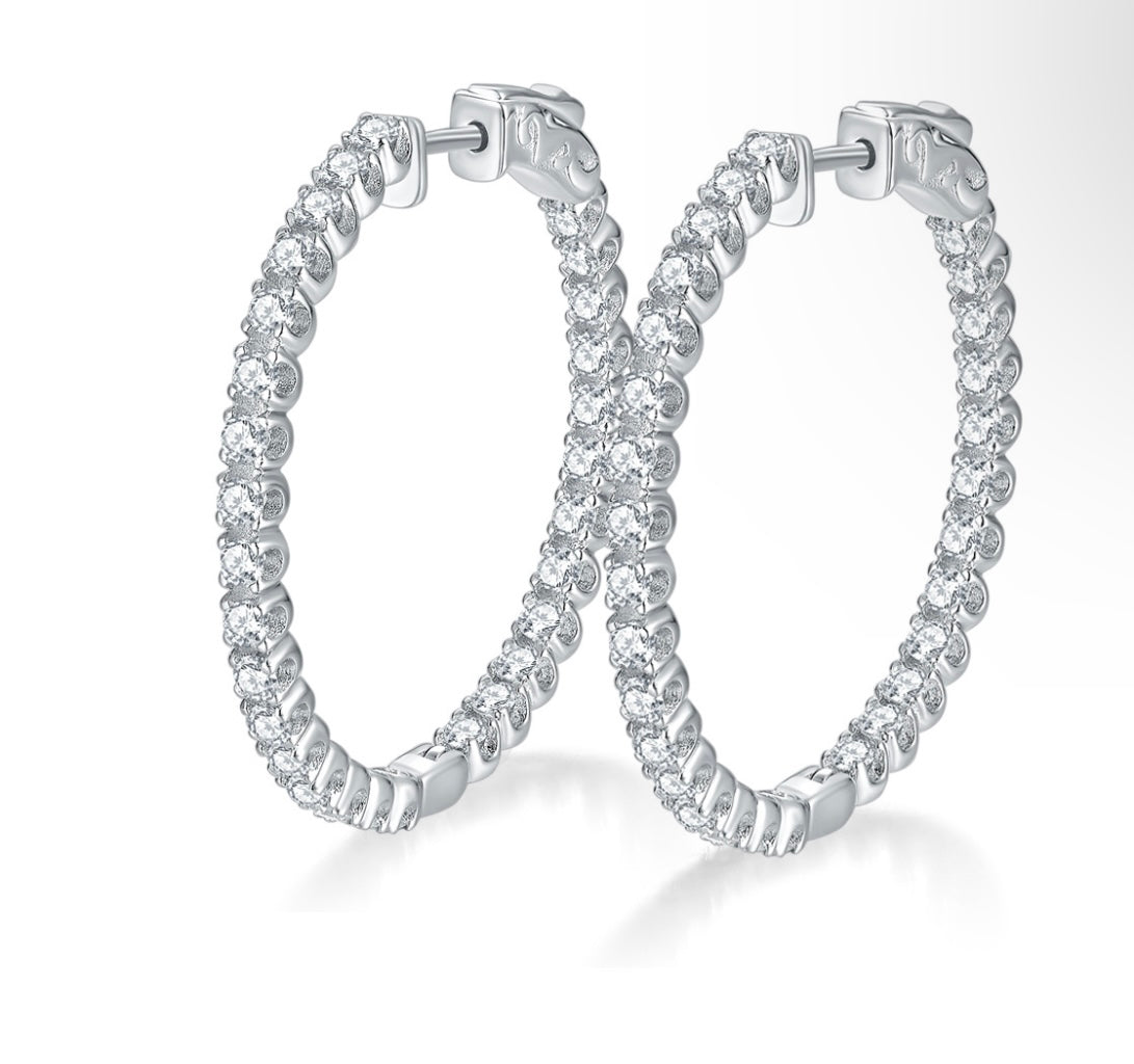 "57" Moissanite Hoop Earrings