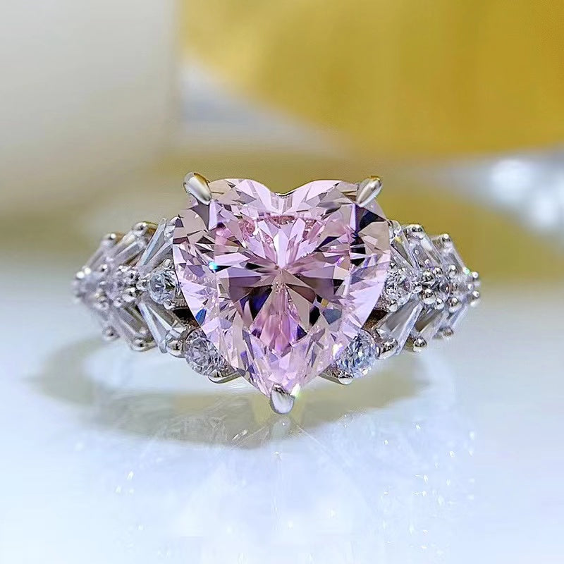 "Joy" Heart Cut High Carbon Ring