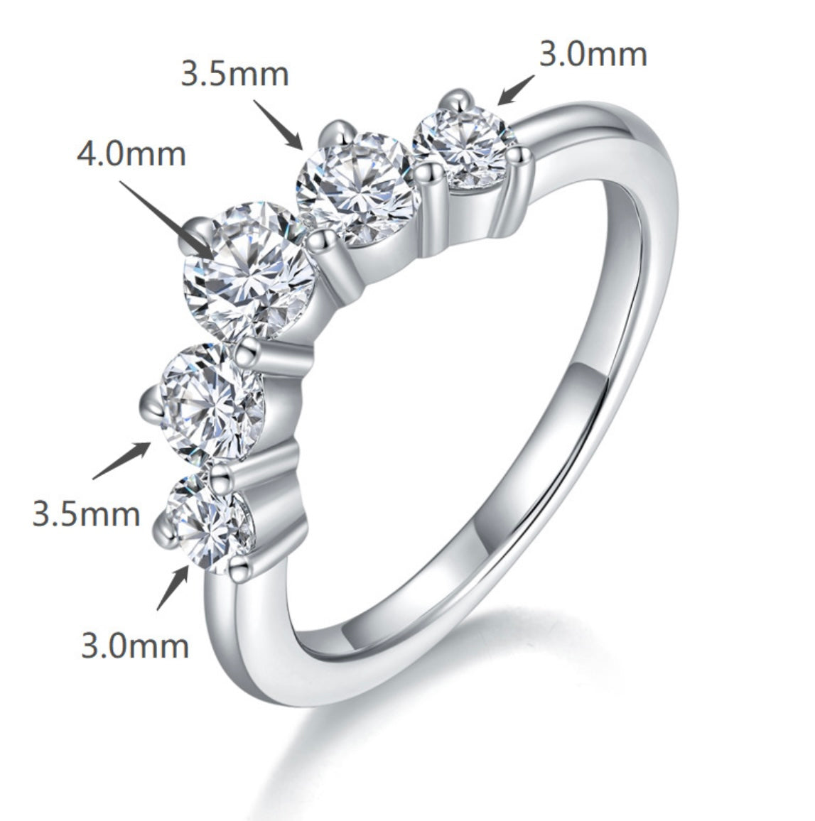 "Flora" 0.2ct Full Moissanite Band