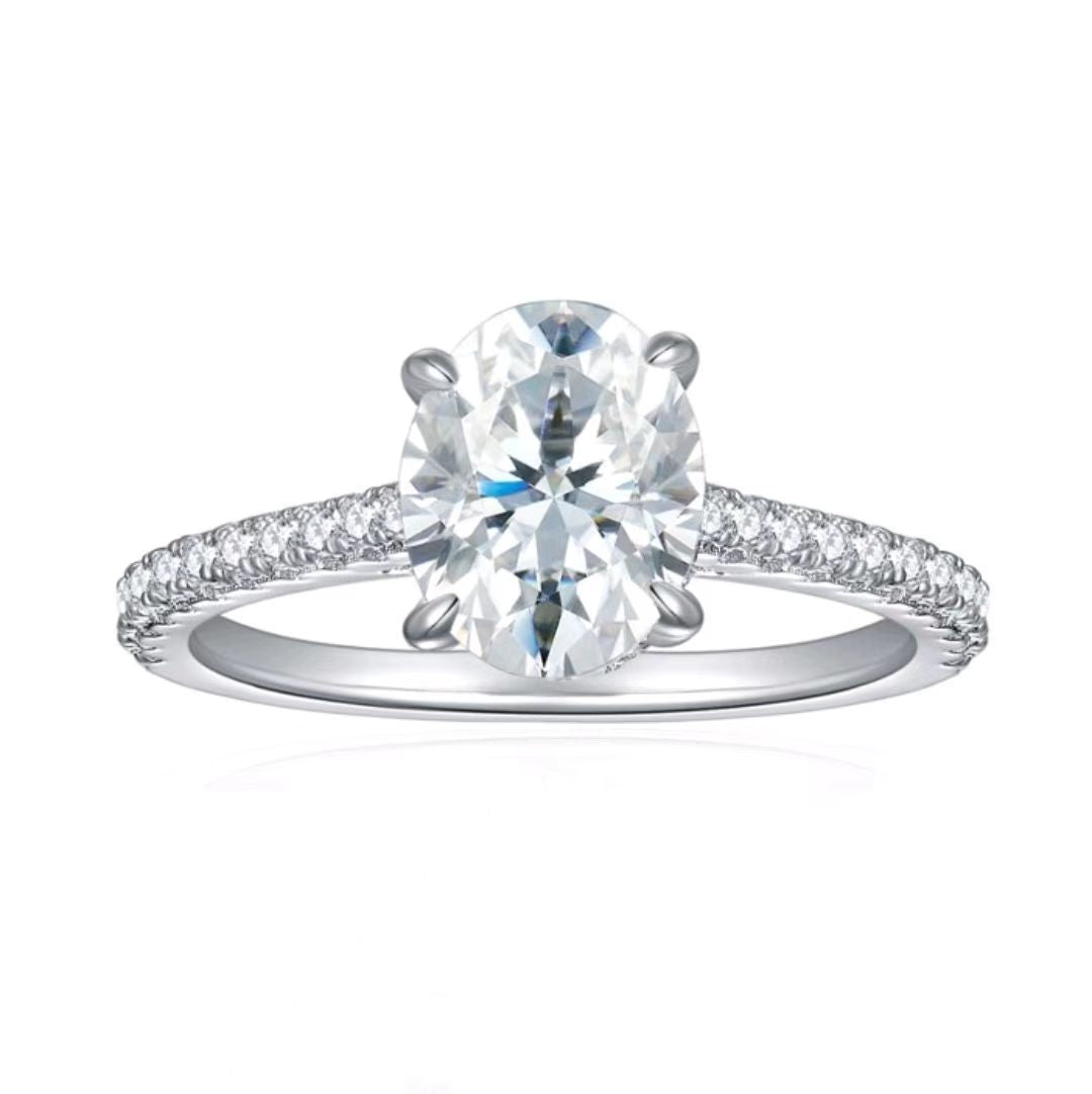 Farbenfroher Moissanit - „Emma“ Ovalschliff 2ct Moissanitring