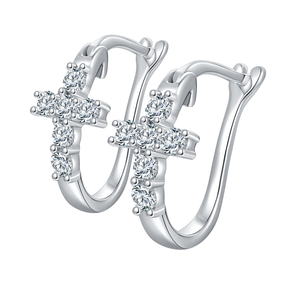 Cross Full Moissanite Earrings