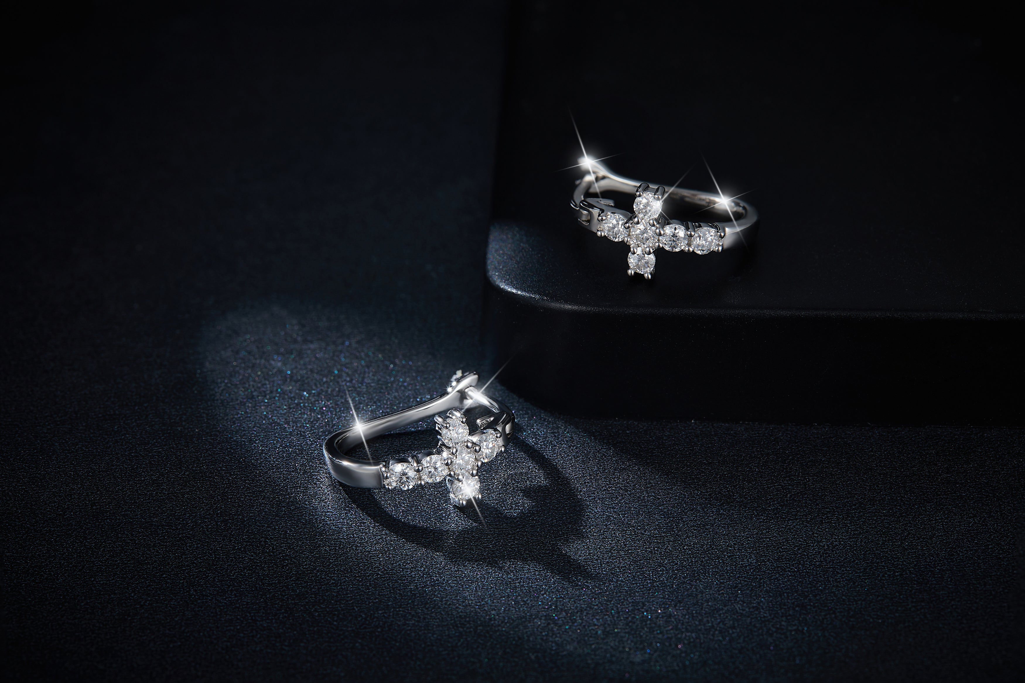 Cross Full Moissanite Earrings