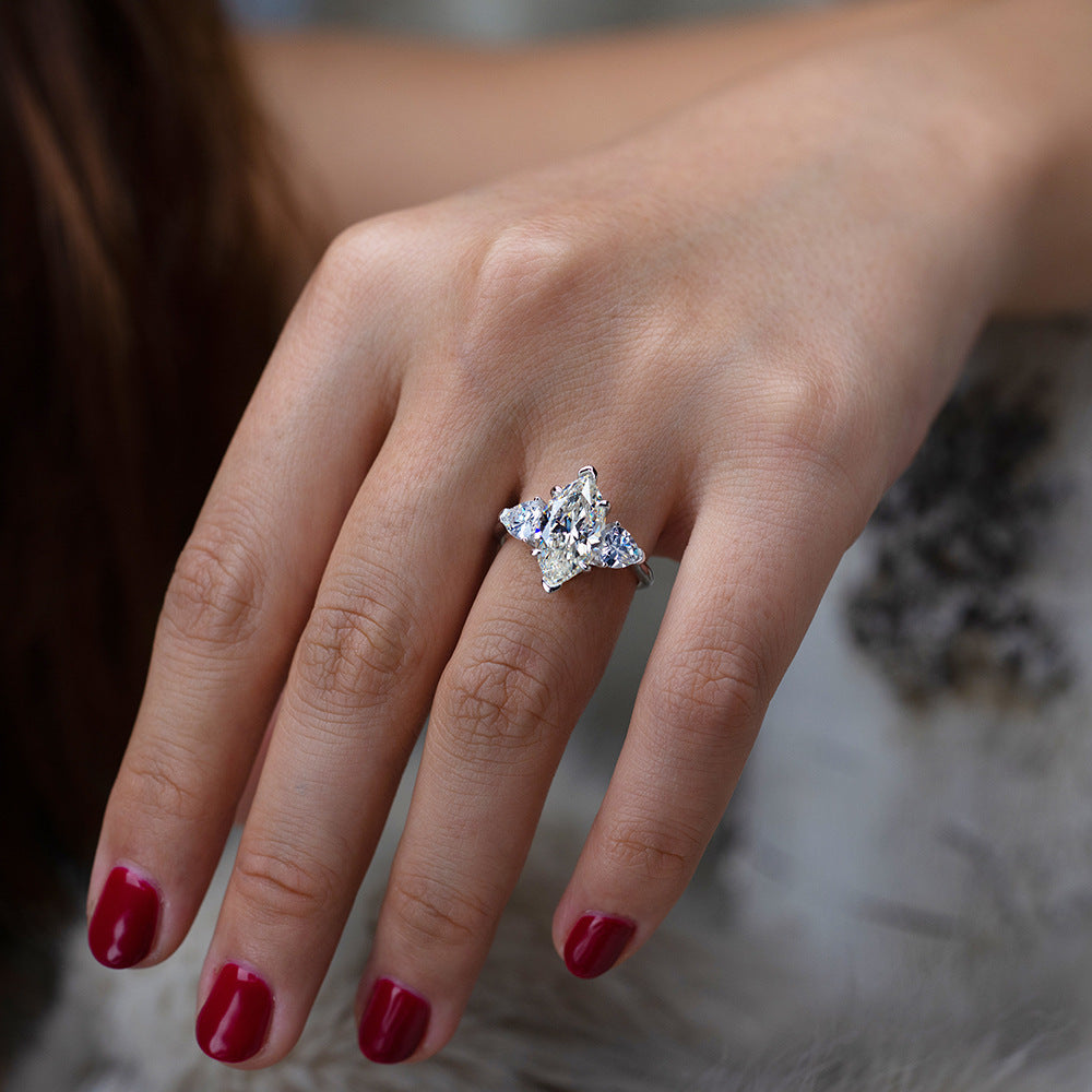 "Lucy" 4ct Marquise Cut High Carbon Ring