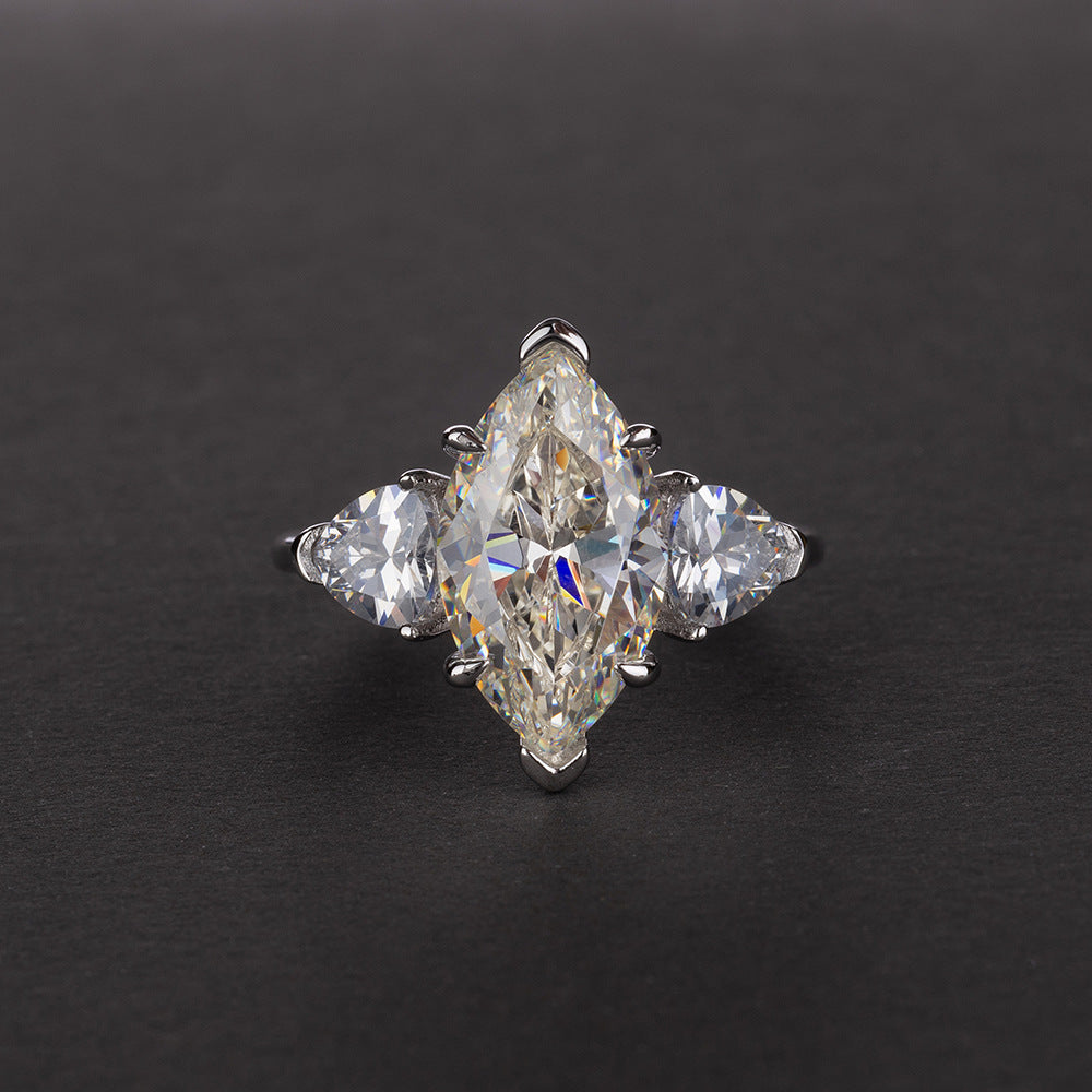 "Lucy" 4ct Marquise Cut High Carbon Ring
