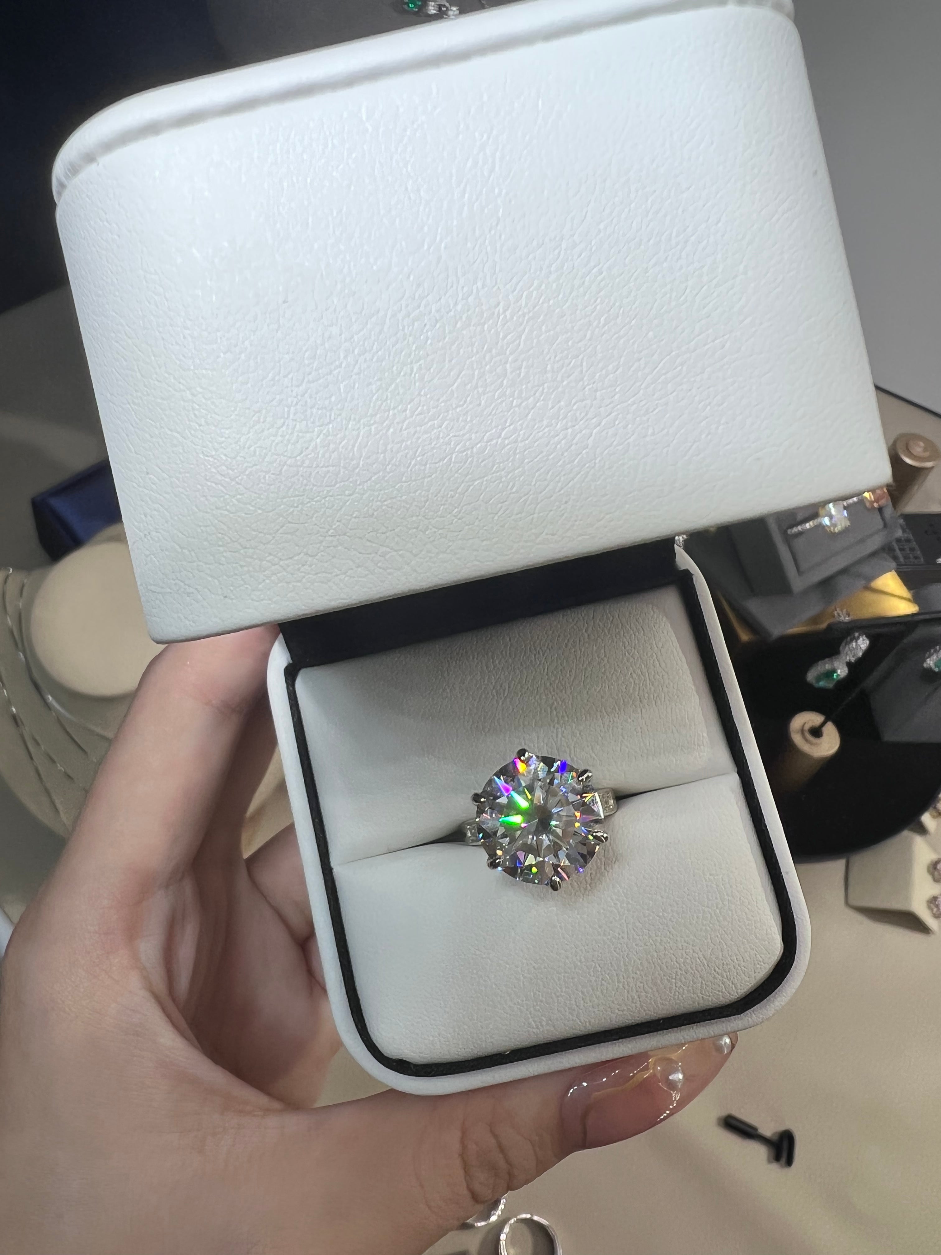 Pre "Mona Lisa" 10ct Round Cut Moissanite Ring