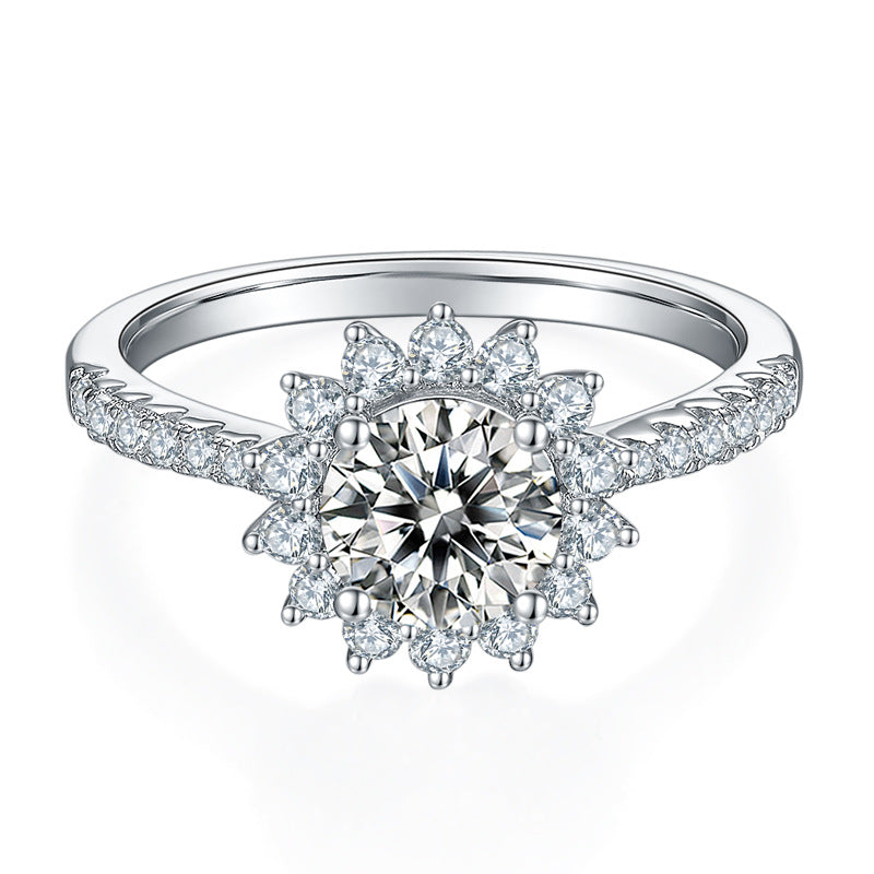 "The Sunflower" Round Cut Moissanite Ring