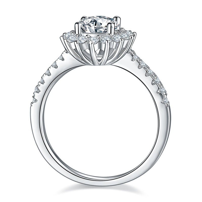 "The Sunflower" Round Cut Moissanite Ring