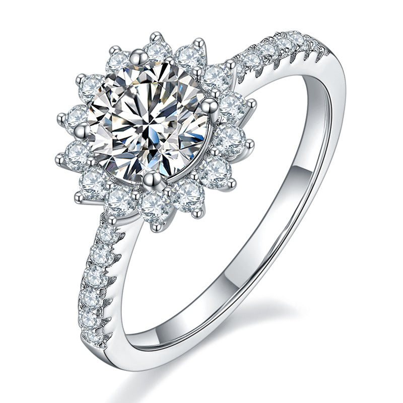 "The Sunflower" Round Cut Moissanite Ring