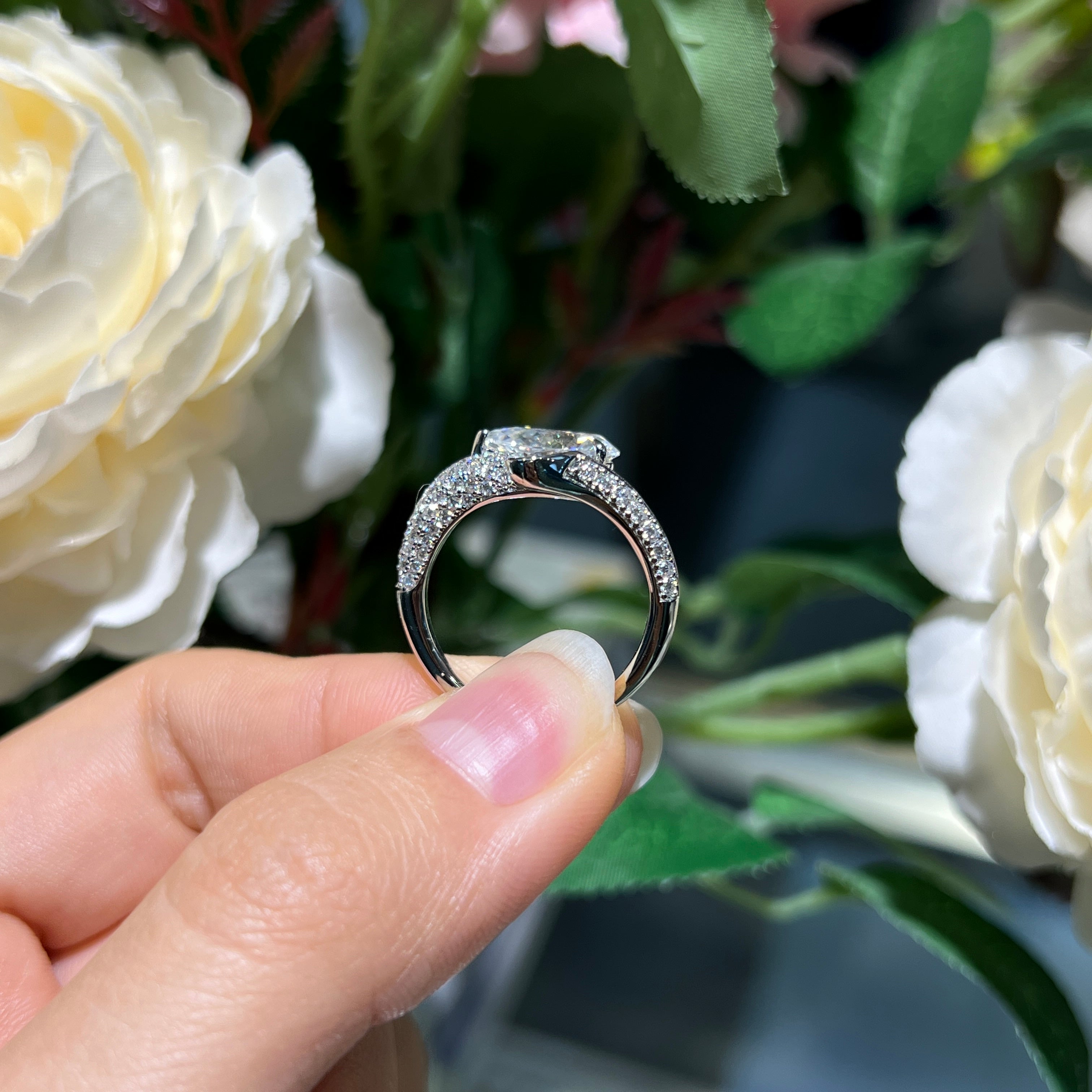 Pre "Cobra"  3ct Pear Cut Moissanite Ring