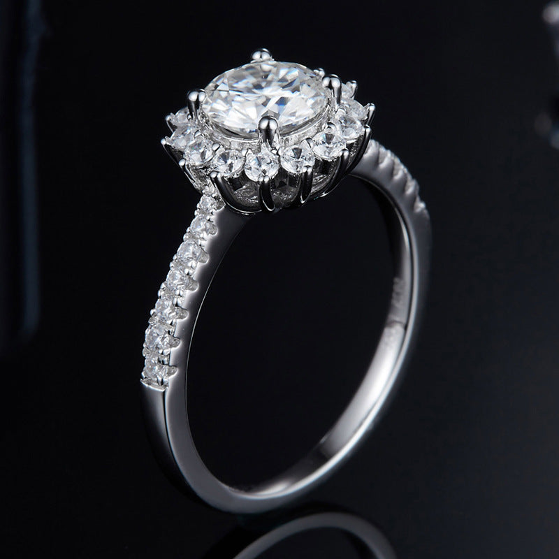 "The Sunflower" Round Cut Moissanite Ring