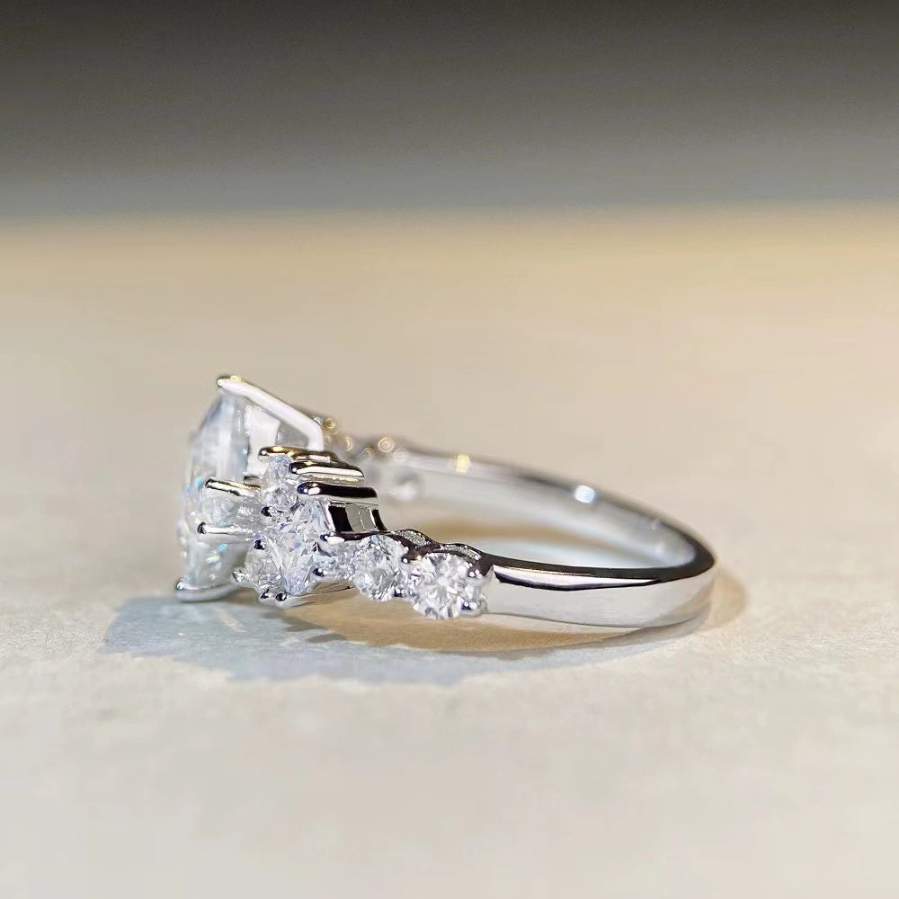 „Stern“ 1,2 Karat Prinzessschliff Moissanitring