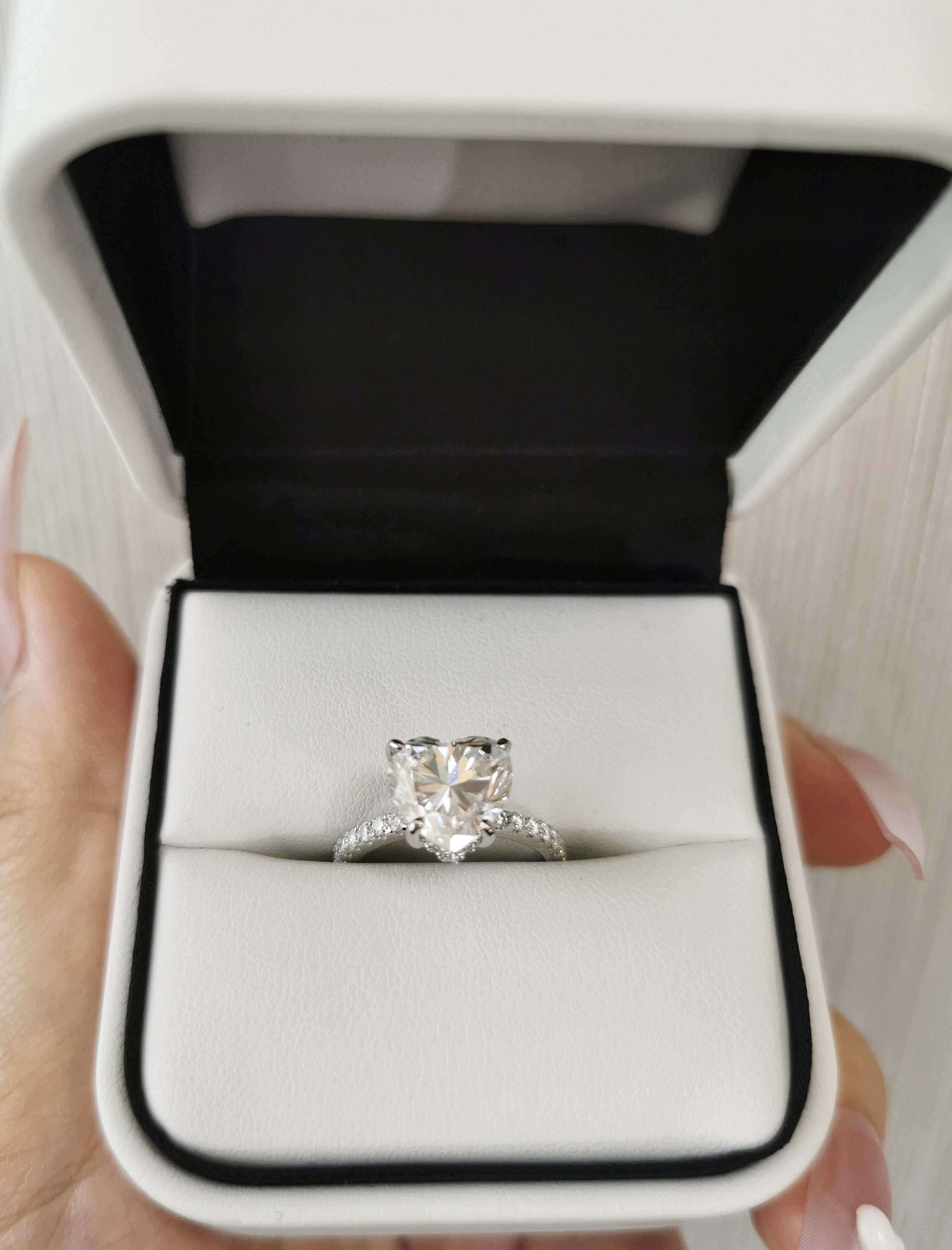 Pre "Cupid" 4ct Heart Cut Moissanite Ring