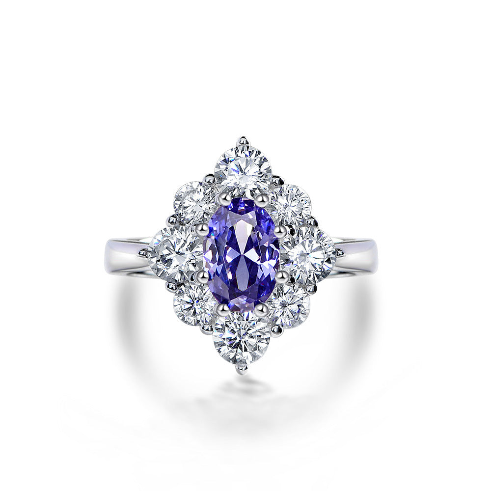 "Judy" 2ct Oval Cut Lab-Grown Tanzanite Ring