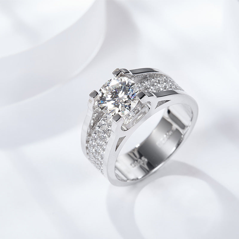 "Warrior" 1/2ct Round Cut Moissanite Man's Ring