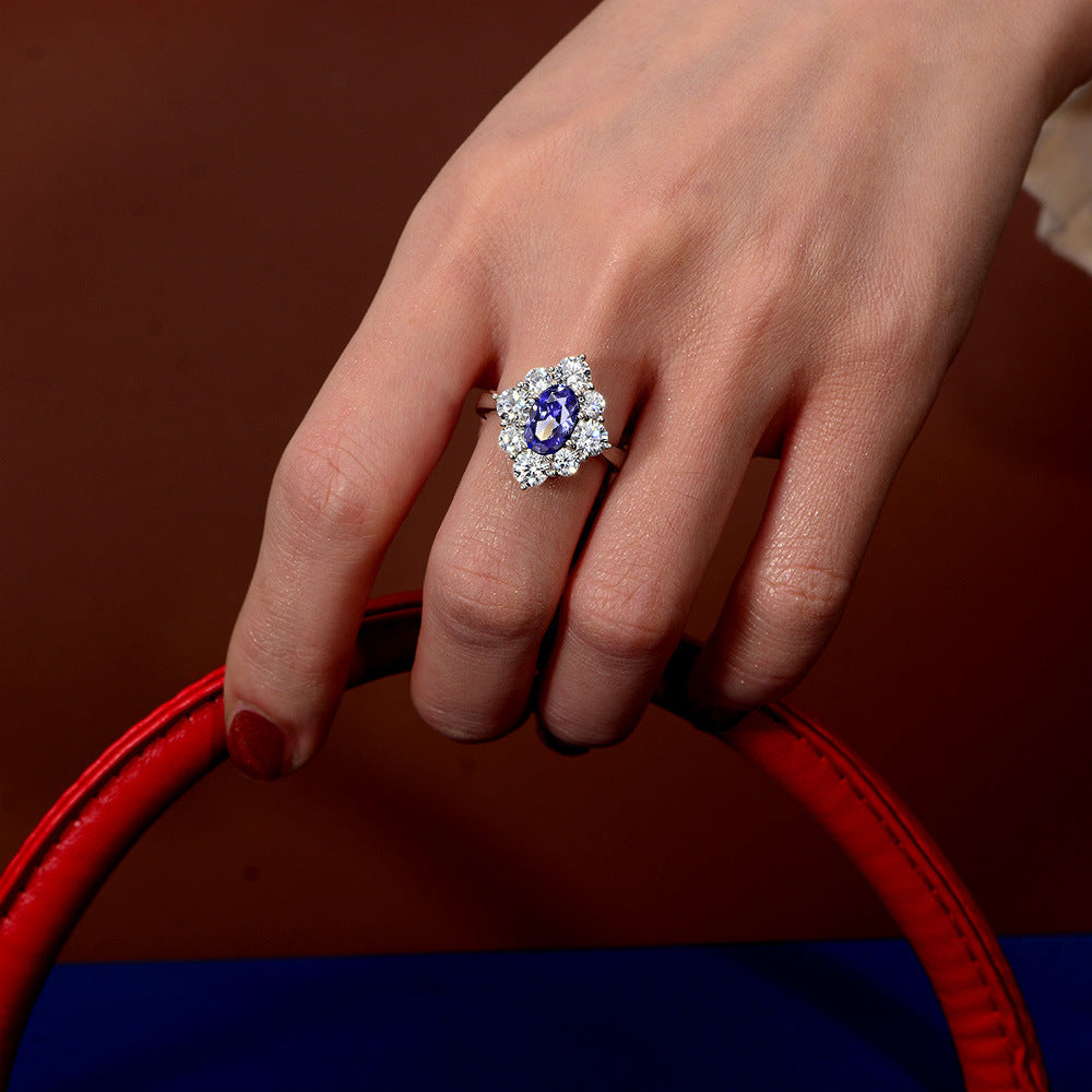 "Judy" 2ct Oval Cut Lab-Grown Tanzanite Ring