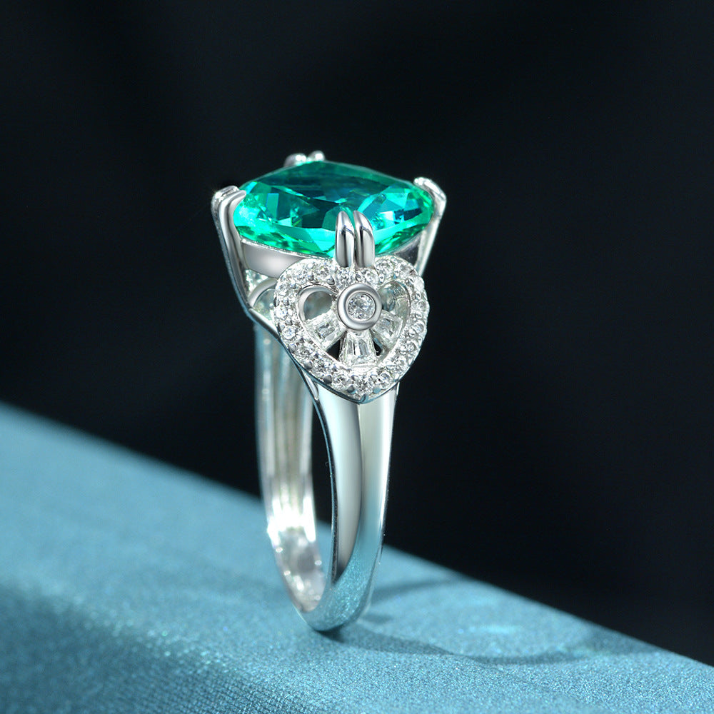 „Audrey“ 4 Karat Kissenschliff Paraiba-Ring aus dem Labor