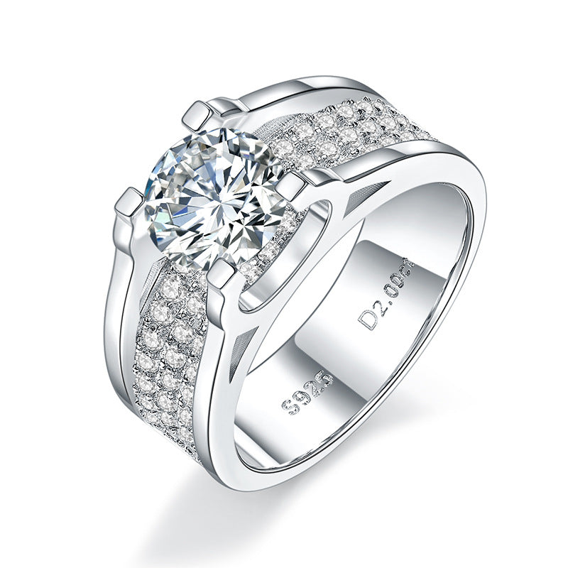 "Warrior" 1/2ct Round Cut Moissanite Man's Ring
