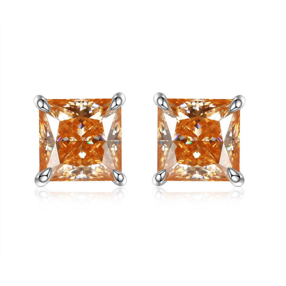1ct Princess Cut Moissanite Earring Studs (3 colors)