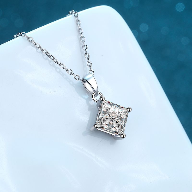 "Lori" 2ct Princess Cut Moissanite Necklace