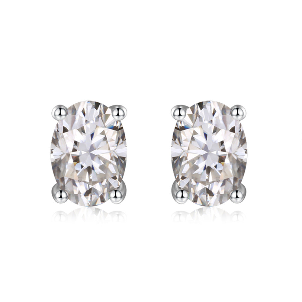 1ct Oval Cut Moissanite Earring Studs (6 colors)