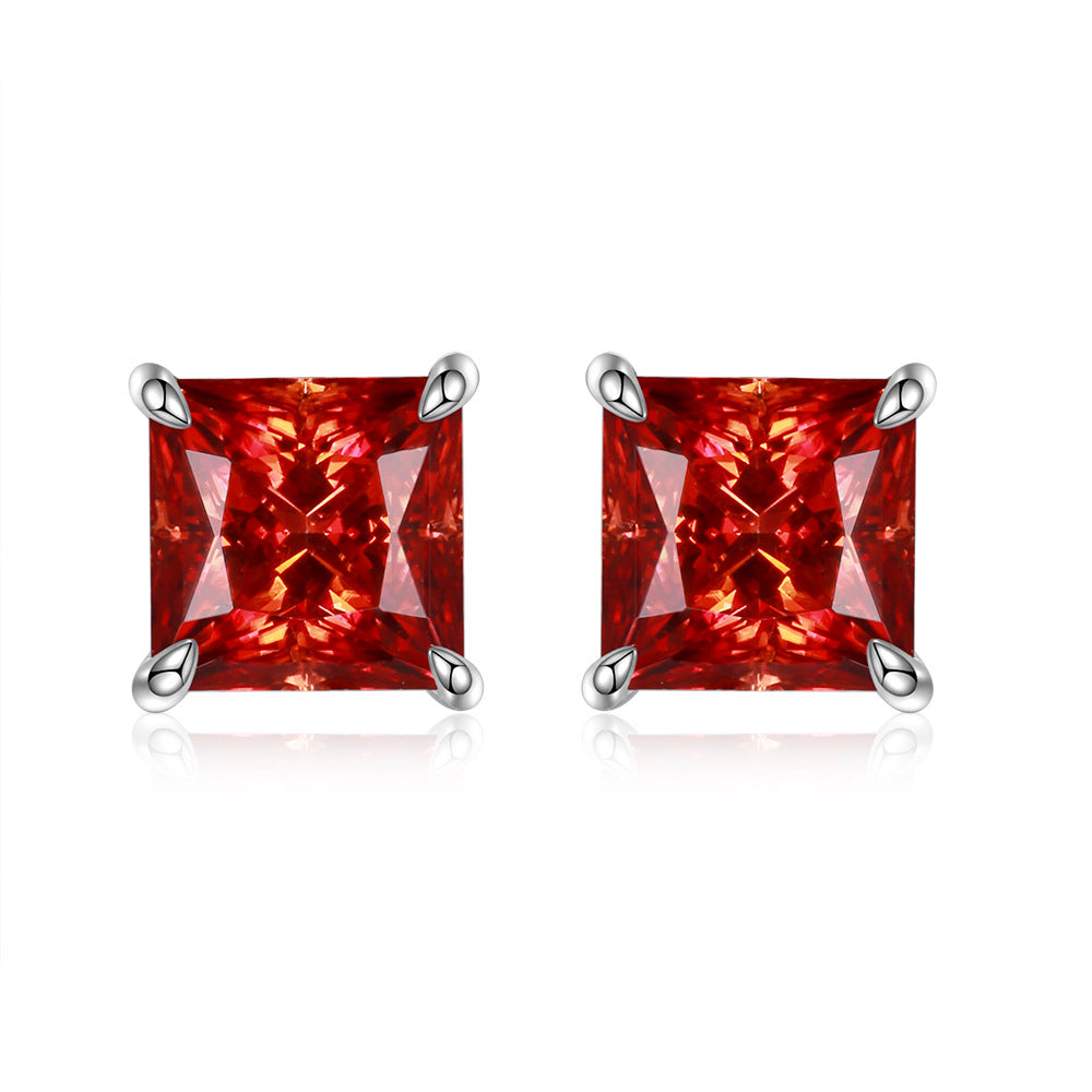 1ct Princess Cut Moissanite Earring Studs (3 colors)