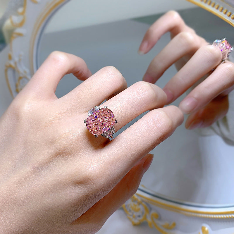 "Celine' High Carbon Diamond Ring