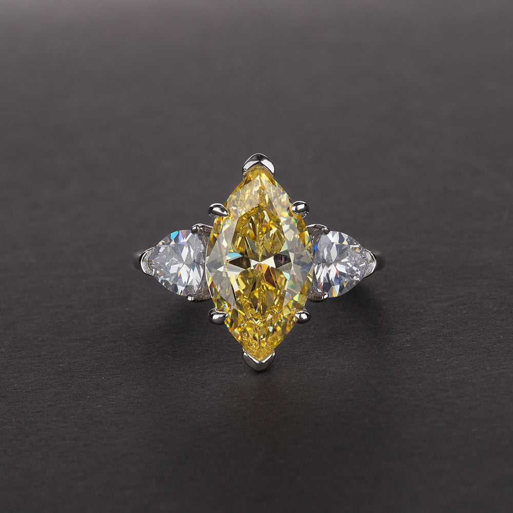 "Lucy" 4ct Marquise Cut High Carbon Ring