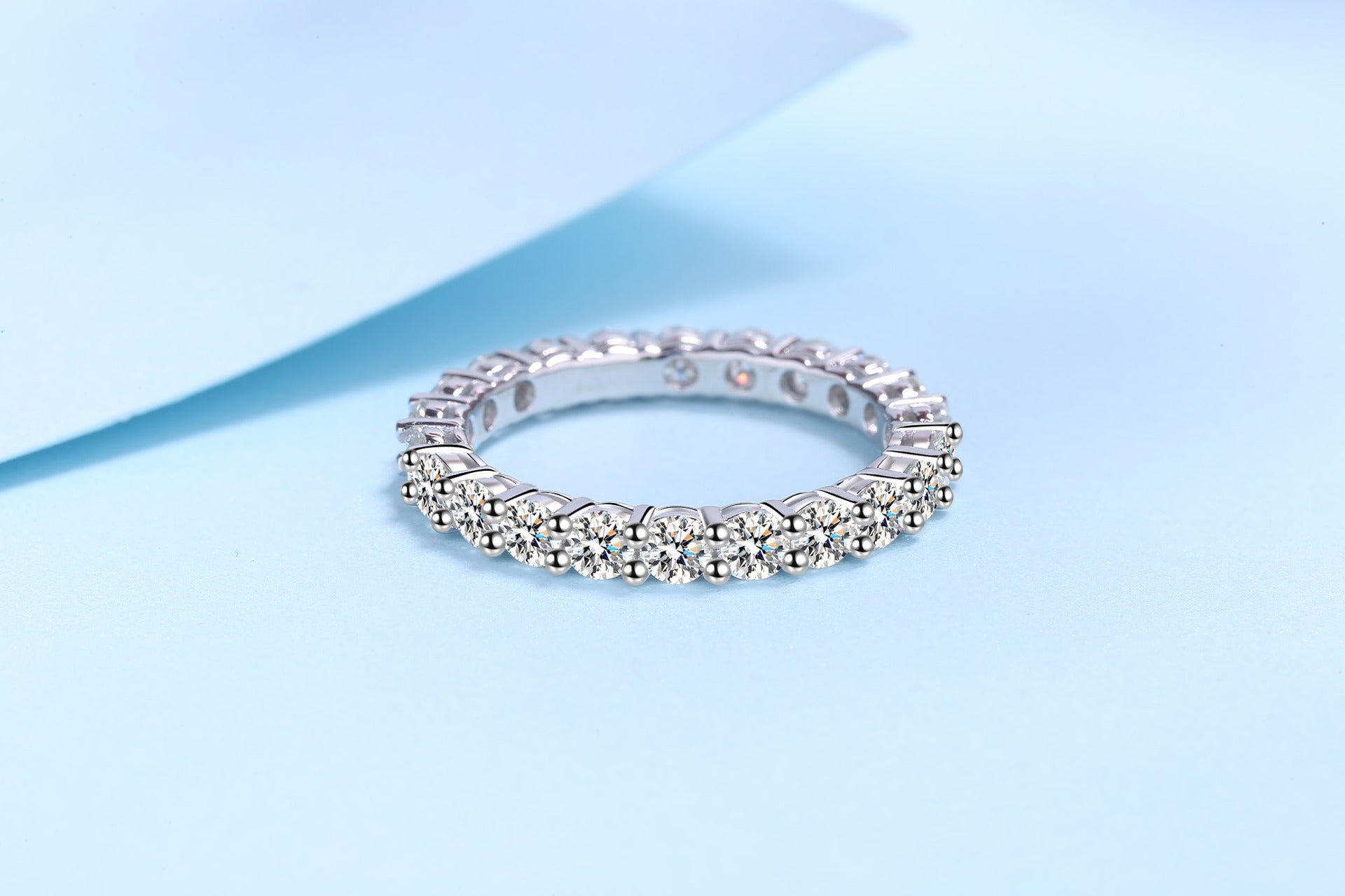 The "Super Dipper" Moissanite Wedding Band