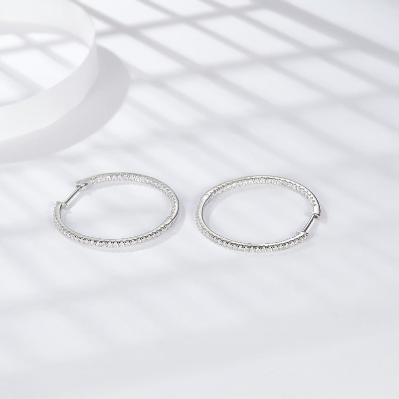 "57" Moissanite Hoop Earrings