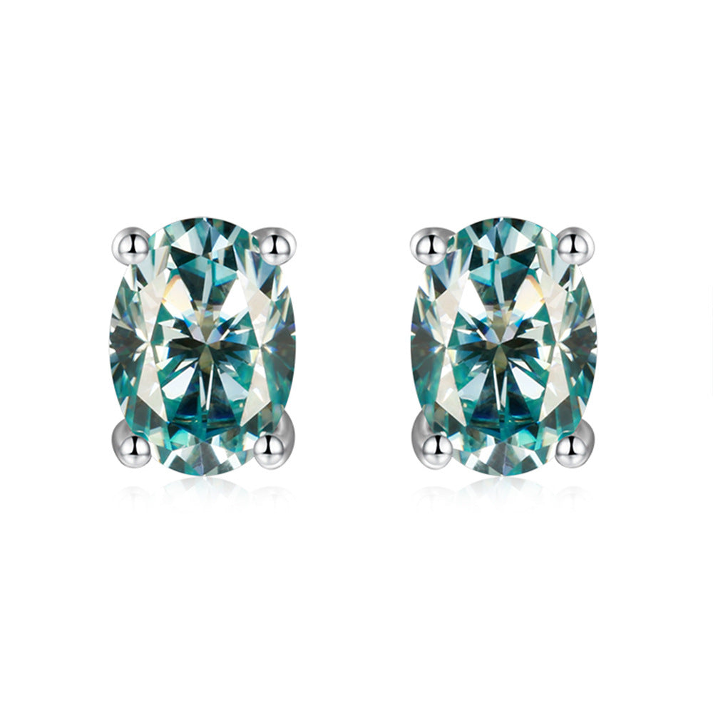 1ct Oval Cut Moissanite Earring Studs (6 colors)