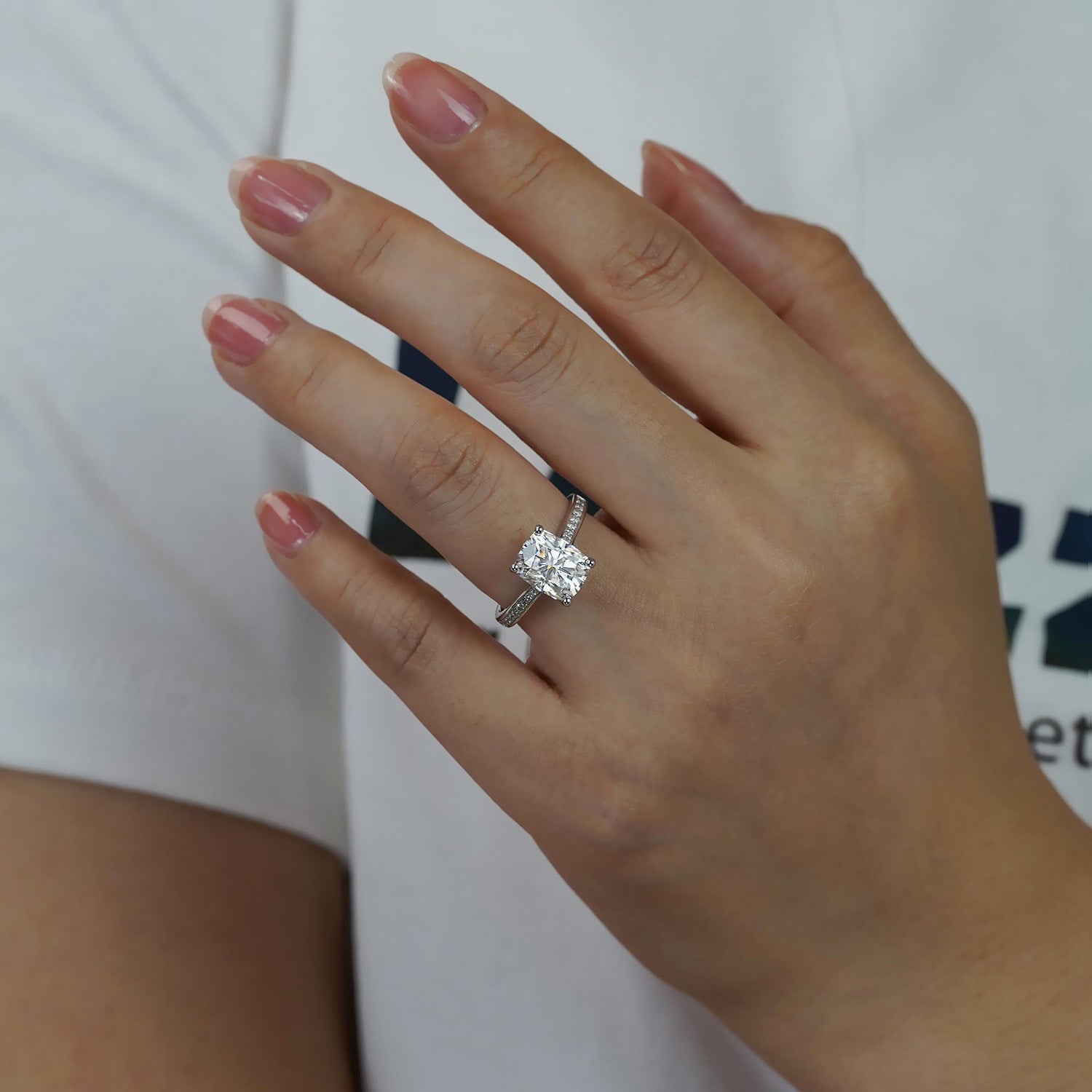 "Georgia" 3ct Cushion Cut Moissanite Ring