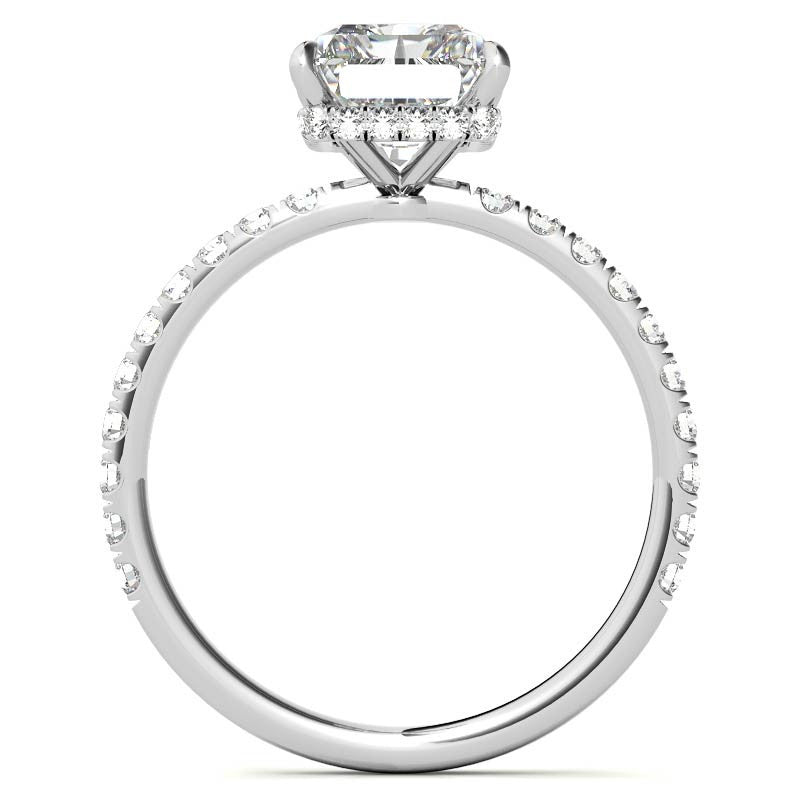 "Luna" 4ct Radiant/Emerald Cut Moissanite Ring