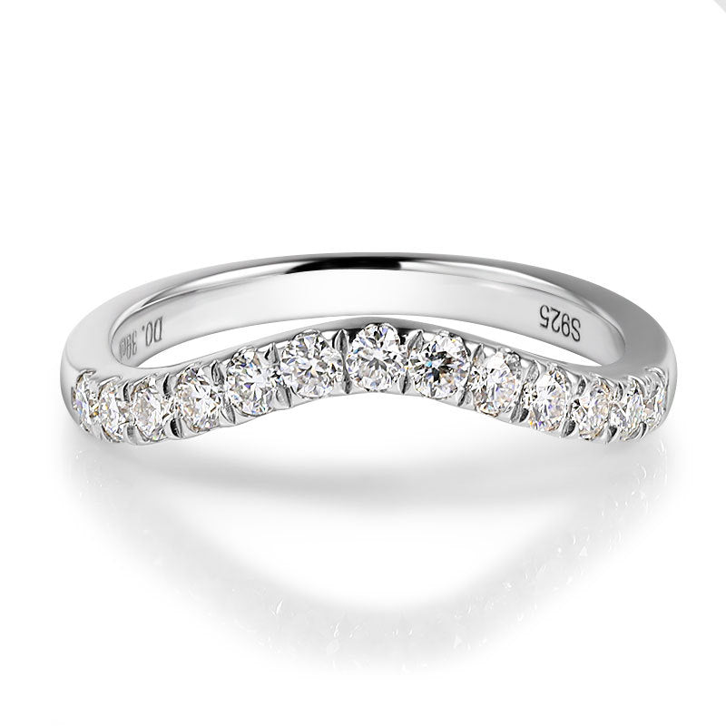 “Clary" Full Moissanite Wedding Band