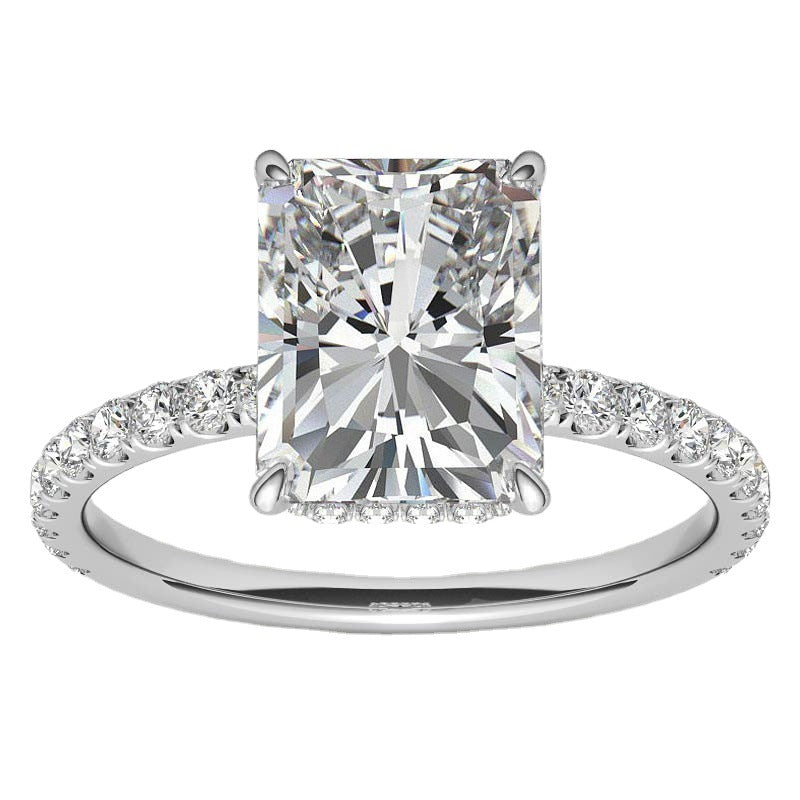 "Luna" 4ct Radiant/Emerald Cut Moissanite Ring