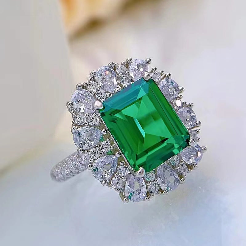 ”Spring“ 5ct Emerald Cut Zircon Ring