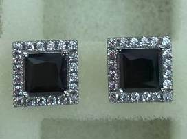 1ct Princess Cut Moissanite Earring Studs with Halo (4 colors)