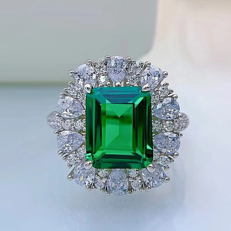 ”Spring“ 5ct Emerald Cut Zircon Ring