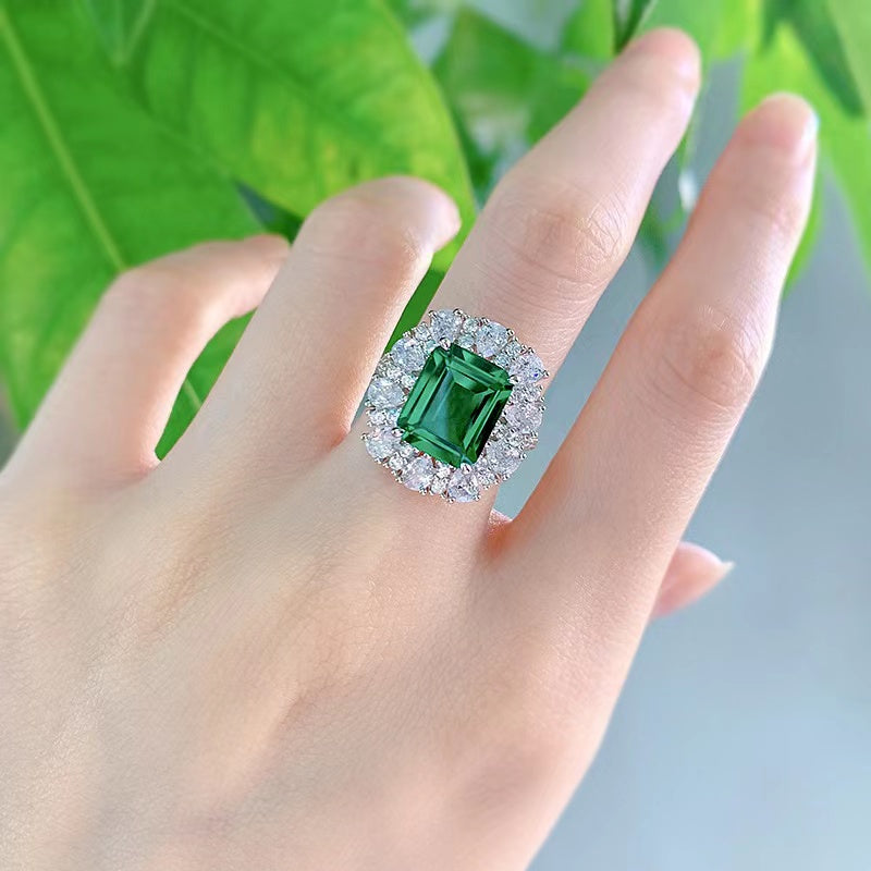 ”Spring“ 5ct Emerald Cut Zircon Ring