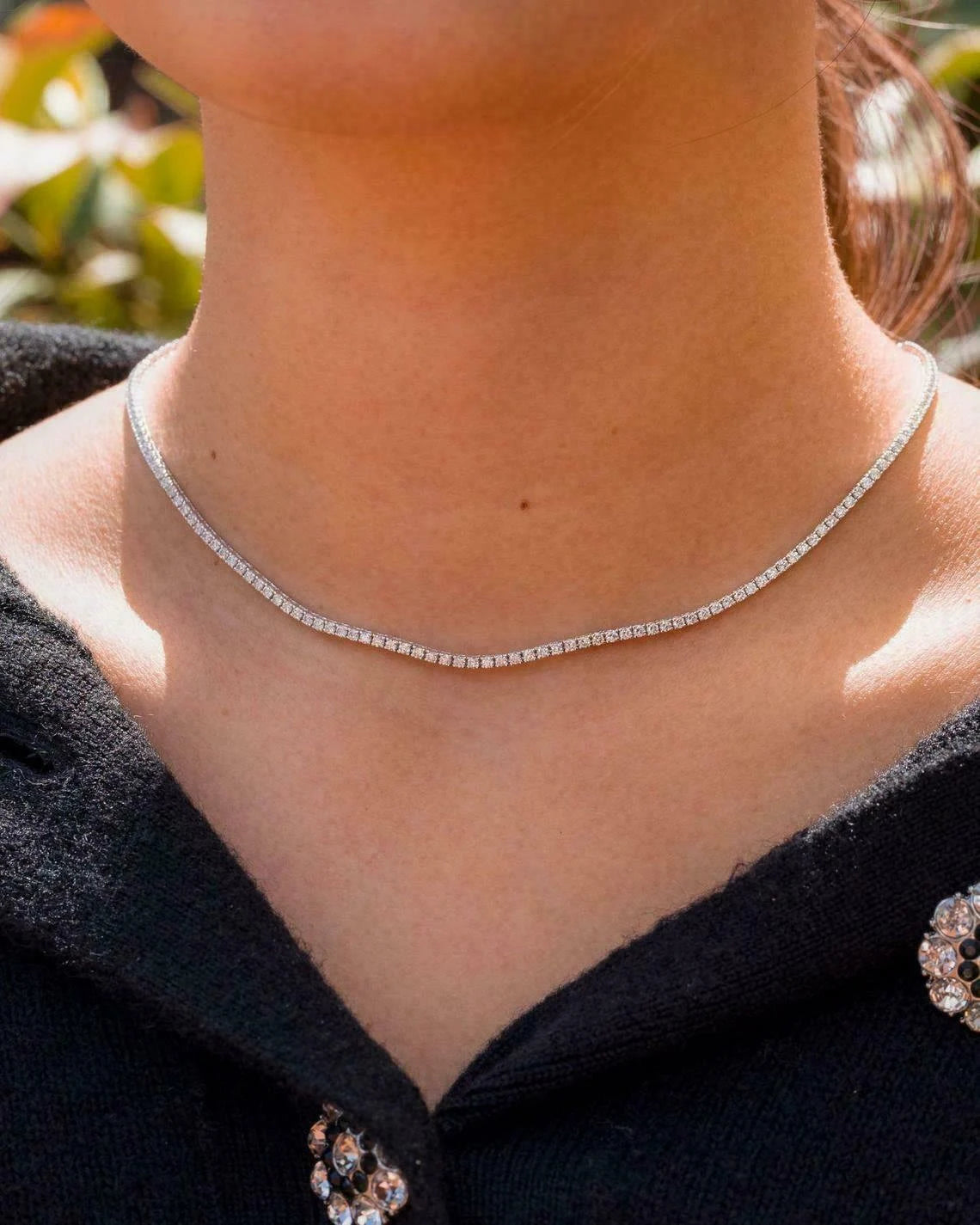 "Babysbreath" Full Moissanite Tennis Necklace