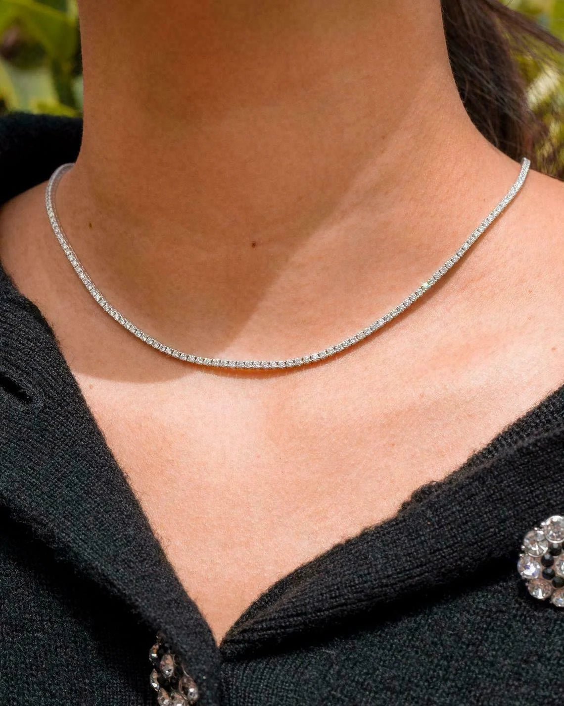 "Babysbreath" Full Moissanite Tennis Necklace